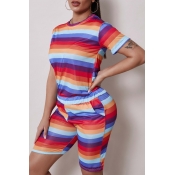 Lovely Sportswear Rainbow Striped Multicolor Two-p