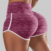 Lovely Sportswear Patchwork Pink Plus Size Shorts
