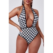 Lovely Sexy Grey Black Bodysuit