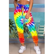 Lovely Casual Tie-dye Multicolor Pants