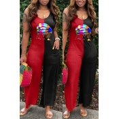 Lovely Trendy Patchwork Red One-piece Jumpsuit