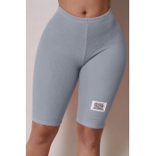 Lovely Casual Basic Skinny Grey Shorts