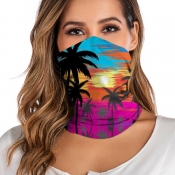 Lovely Leisure Print Multicolor Face Scarf