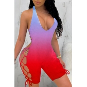 lovely Sexy Bandage Design Red One-piece Romper