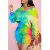 lovely Casual Gradual Change Green Plus Size Two-p