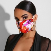 Lovely Casual Print Rose Face Mask