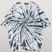 lovely Casual O Neck Tie-dye Blue T-shirt