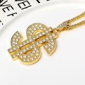 lovely Sweet Rhinestone Decorative Gold Necklace