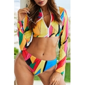 LW Plus Size Mixed Print Crop Top Bikini Set