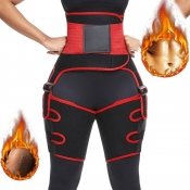 Lovely Sportswear Patchwork Red Waist Trainer