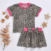 lovely Stylish Leopard Print Girl Two-piece Skirt 