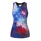 lovely Casual Starry Sky Print Black Camisole