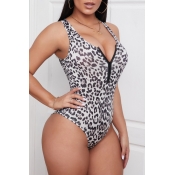 lovely Trendy Leopard Print Bodysuit