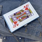 LW Faux Leather Poker Print Crossbody Bag