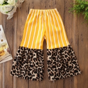 lovely Trendy Striped Patchwork Yellow Girl Pants