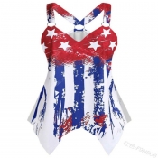 lovely Independence Day Sexy Print Red Camisole