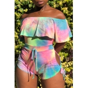 lovely Stylish Tie-dye Multicolor One-piece Romper