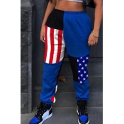 Lovely Independence Day Sportswear Patchwork Blue 