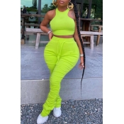 Lovely Stylish Fold Design Green Plus Size Two-pie