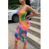 Lovely Street Dew Shoulder Tie-dye Multicolor Mid 