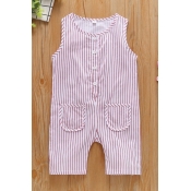 lovely Trendy Striped Red Girl One-piece Jumpsuit