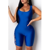 lovely Sexy Bandage Design Blue One-piece Romper