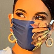 lovely Print Deep Blue Face Mask