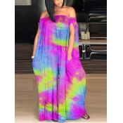 LW Plus Size Stylish Tie-dye Purple One-piece Jump