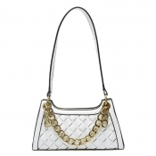 lovely Trendy Chain Strap White Shoulder Bag