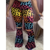 LW Stylish Broken Holes Leopard Print Pants