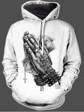LW Men Hooded Collar Figure Money Print Hoodie