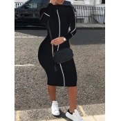 Lovely Sportswear Half A Turtleneck Patchwork Blac