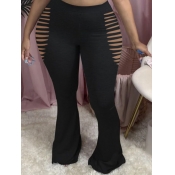 lovely Sexy Hollow-out Black Plus Size Pants