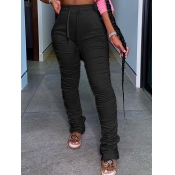 LW Sportswear Fold Design Black Pants