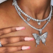 LW SXY Chic Butterfly Silver Necklace
