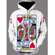 LW Men Poker Letter Print Hoodie