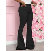 lovely Casual Basic Flared Black Jeans