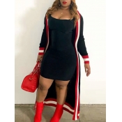 Lovely Leisure Patchwork Black Coat