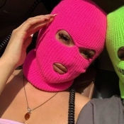 Lovely Hollow-out Rose Red Facekini Face Mask