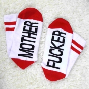 lovely Sportswear Letter Red Socks