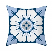 lovely Casual Print Blue Decorative Pillow Case