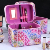 lovely Trendy Butterfly Print Multicolor Makeup Ba