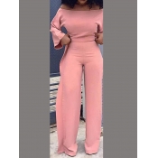 Lovely Leisure Loose Flounce Design Pink One-piece
