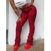 Lovely Street Striped Print Red Pants