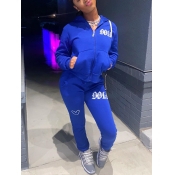 LW Casual Hooded Collar Embroidered Zipper Design 