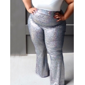 Lovely Casual Basic Skinny Silver Plus Size Pants