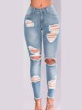 LW High-waisted Stretchy Ripped Jeans