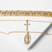 Lovely Stylish Cross Gold Necklace