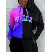 LW Letter Print Tie-dye Hoodie