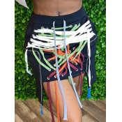 Lovely Trendy Bandage Design Multicolor Skirt